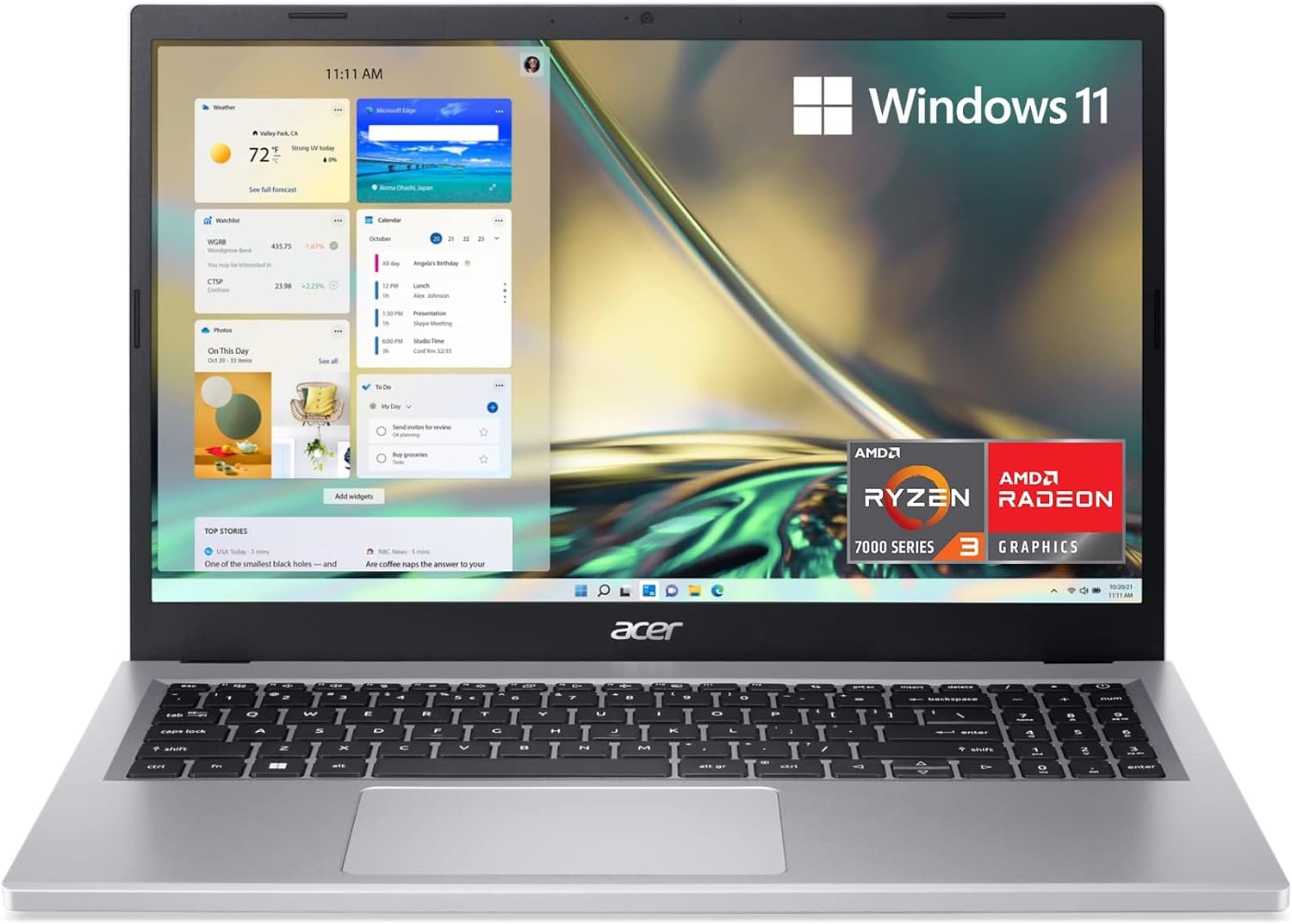 Acer Aspire 3 A315-24P-R7VH Slim Laptop | 15.6" Full HD IPS Display | AMD Ryzen 3 7320U Quad-Core Pr